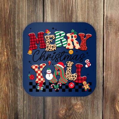 Merry Christmas Y’All Xmas Holiday Matching Family Coaster