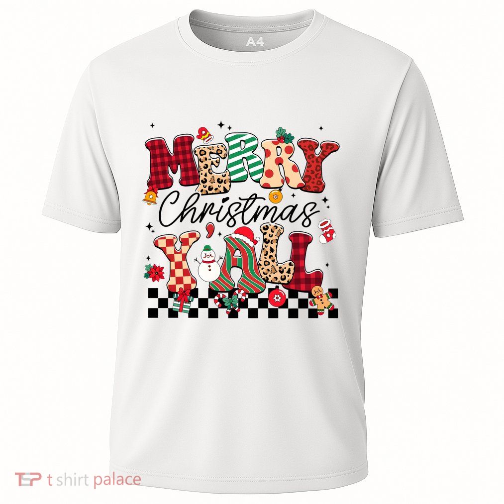 Merry Christmas Y’All Xmas Holiday Matching Family Performance Shirt