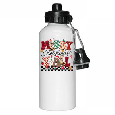 Merry Christmas Y’All Xmas Holiday Matching Family Aluminum Water Bottle