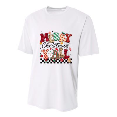 Merry Christmas Y’All Xmas Holiday Matching Family Youth Performance Sprint T-Shirt