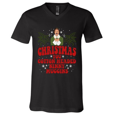 Merry Christmas You Cotton Headed Ninny Muggins Buddy Christmas Movie V-Neck T-Shirt