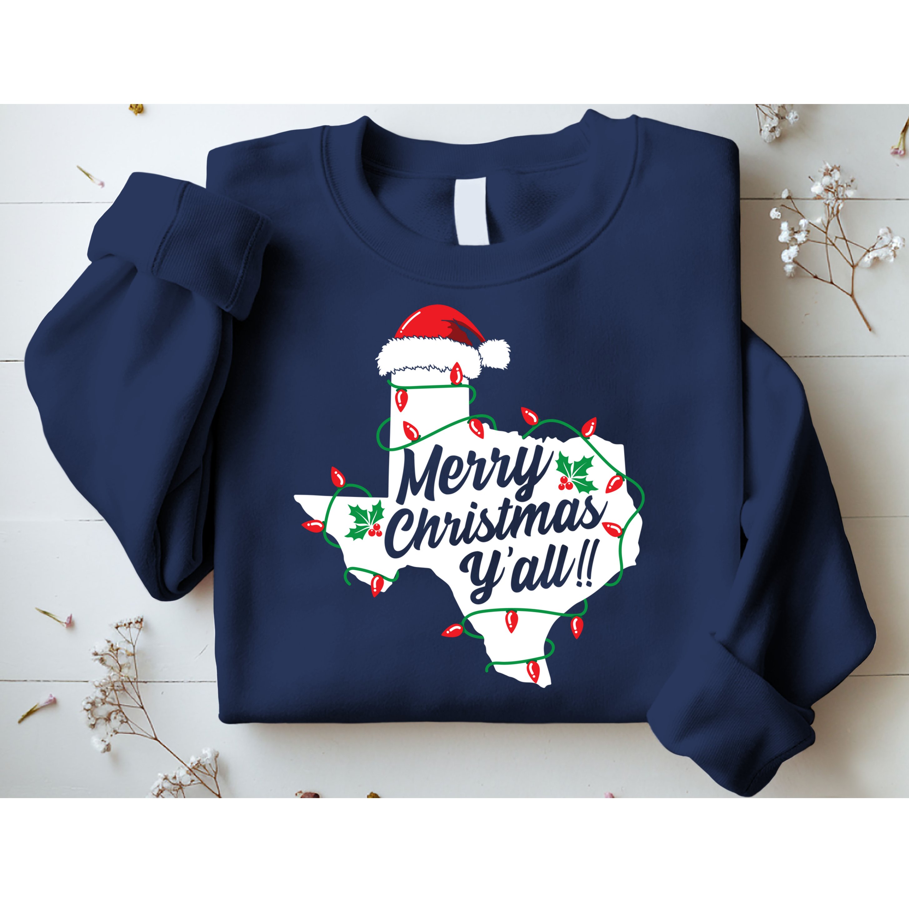 Merry Christmas Y'All Texas State Texan Sweatshirt