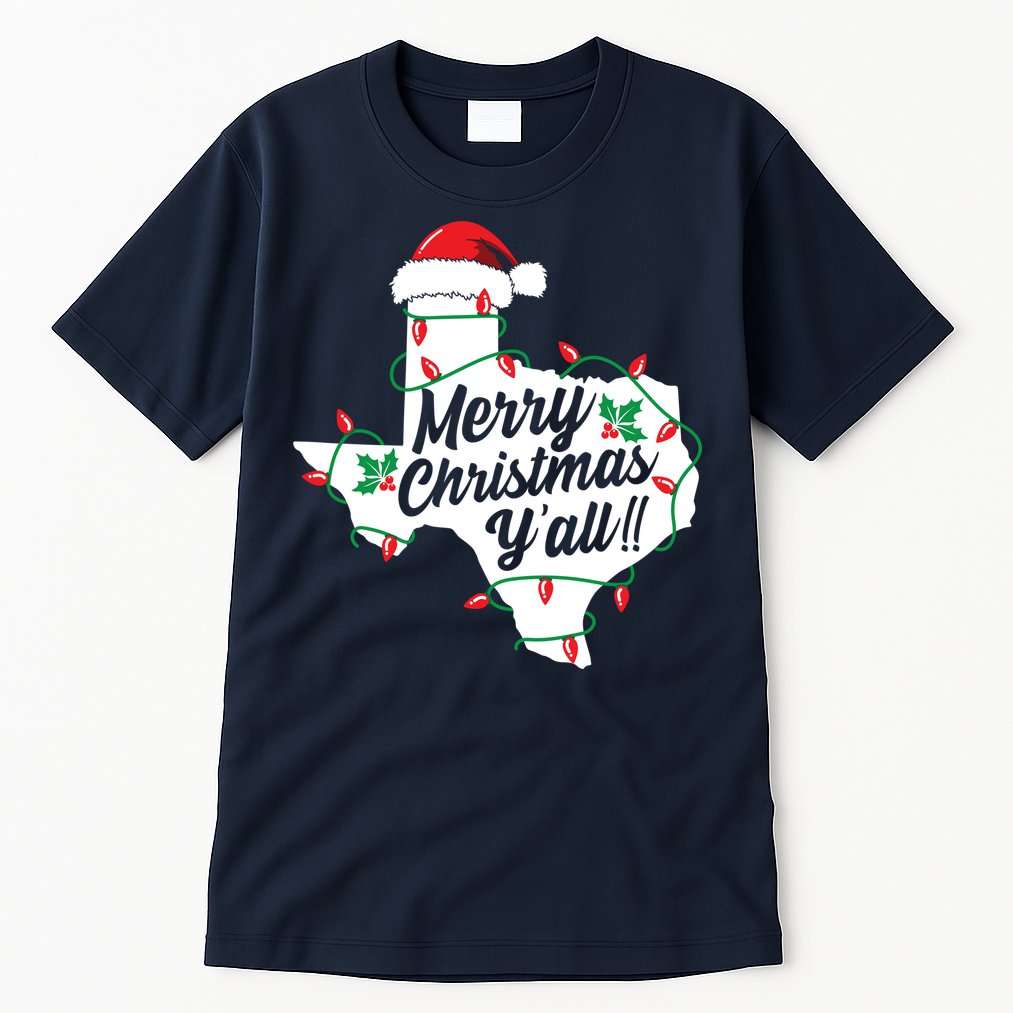 Merry Christmas Y'All Texas State Texan Tall T-Shirt