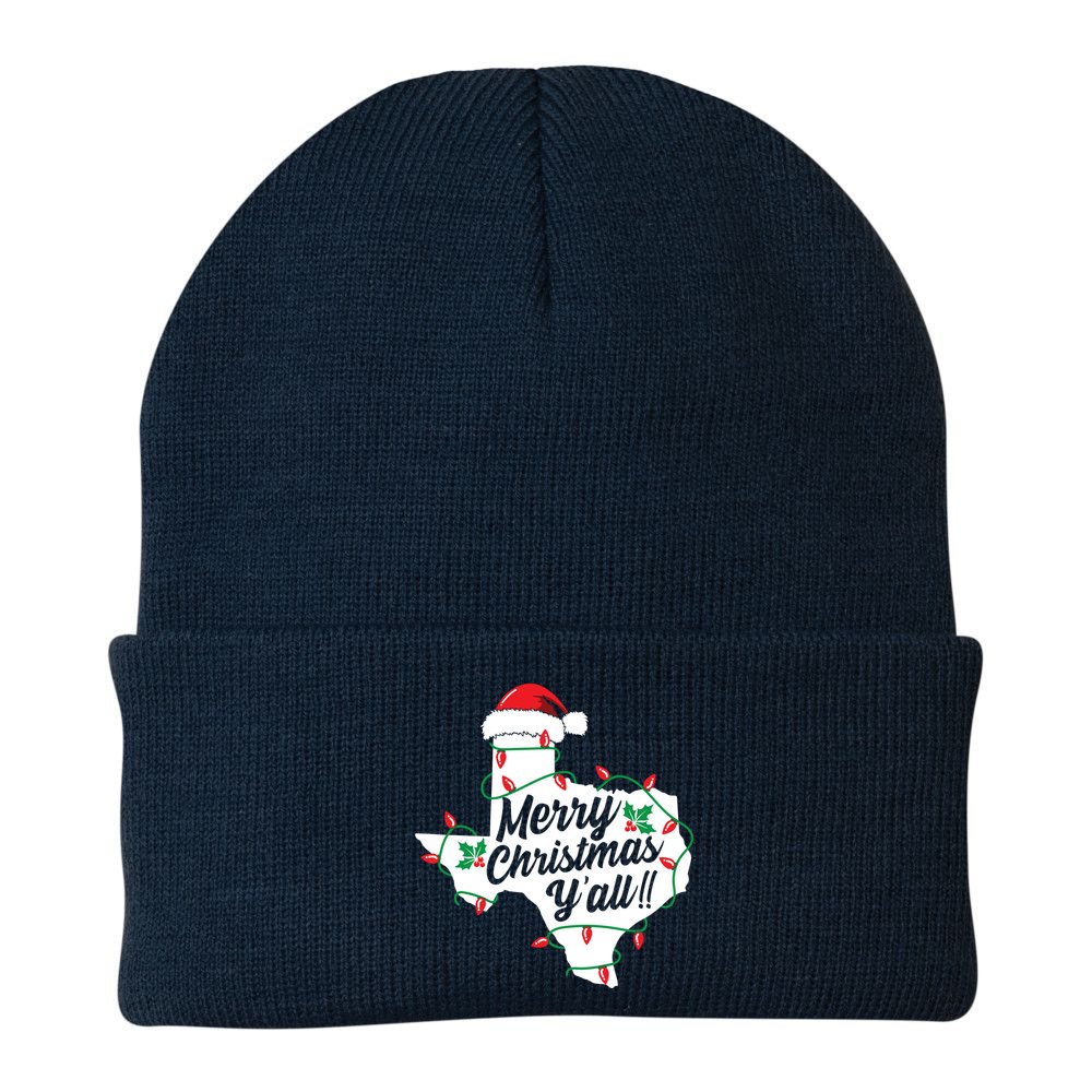 Merry Christmas Y'All Texas State Texan Beanie