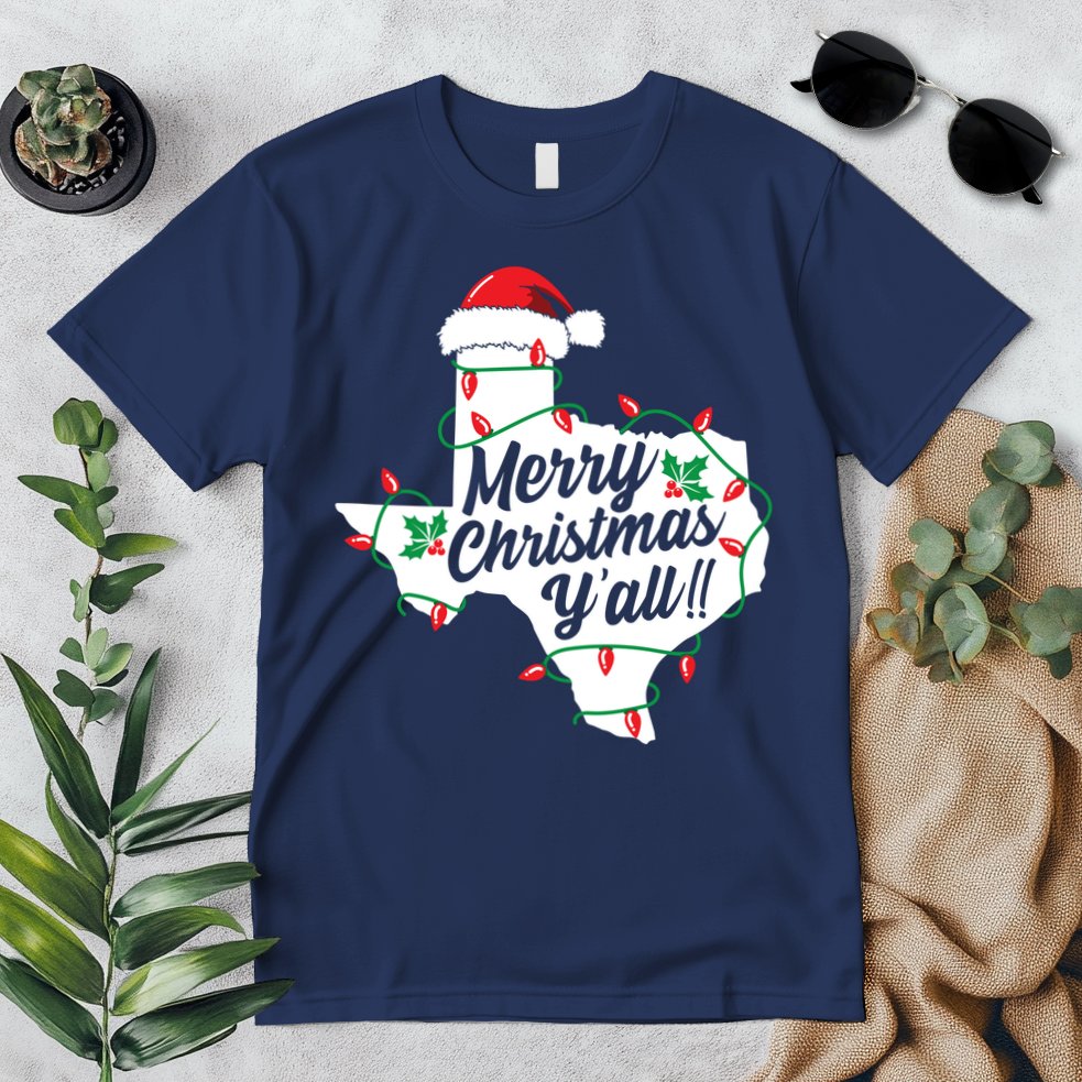 Merry Christmas Y'All Texas State Texan Premium T-Shirt