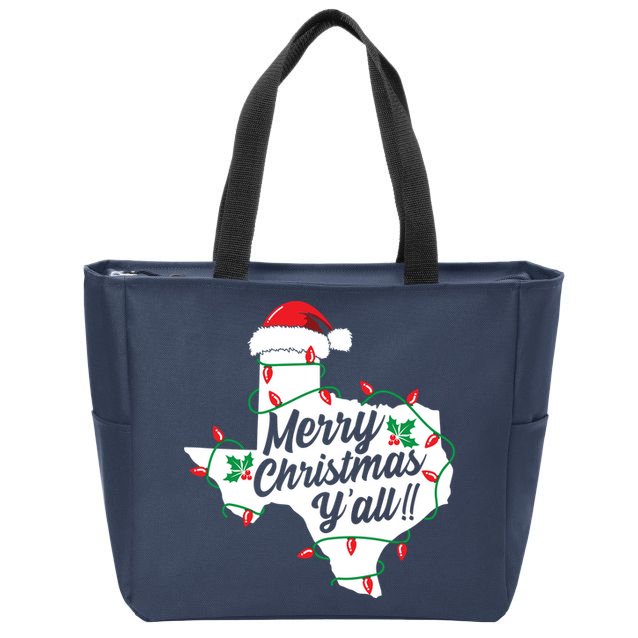 Merry Christmas Y'All Texas State Texan Zip Tote Bag