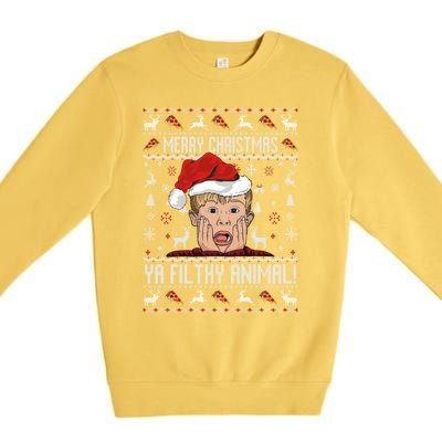 Merry Christmas Ya Filthy Animal Sweater Premium Crewneck Sweatshirt