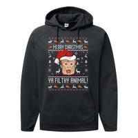 Merry Christmas Ya Filthy Animal Sweater Performance Fleece Hoodie