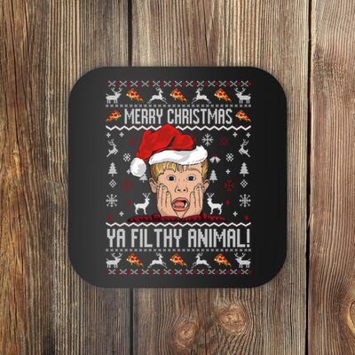 Merry Christmas Ya Filthy Animal Sweater Coaster