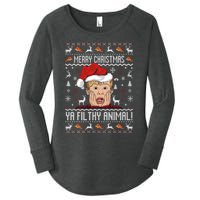 Merry Christmas Ya Filthy Animal Sweater Women's Perfect Tri Tunic Long Sleeve Shirt