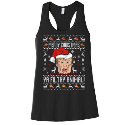 Merry Christmas Ya Filthy Animal Sweater Women's Racerback Tank