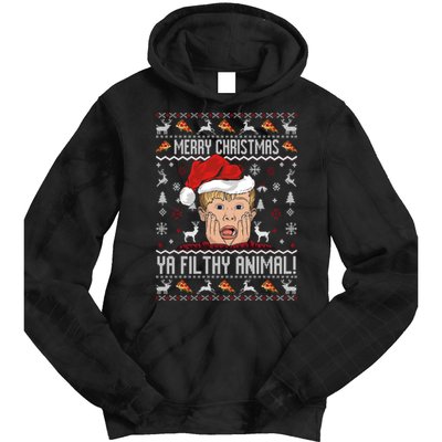 Merry Christmas Ya Filthy Animal Sweater Tie Dye Hoodie