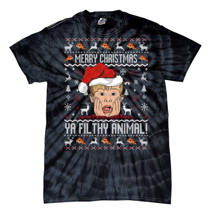 Merry Christmas Ya Filthy Animal Sweater Tie-Dye T-Shirt