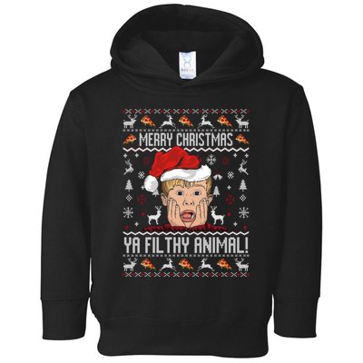 Merry Christmas Ya Filthy Animal Sweater Toddler Hoodie