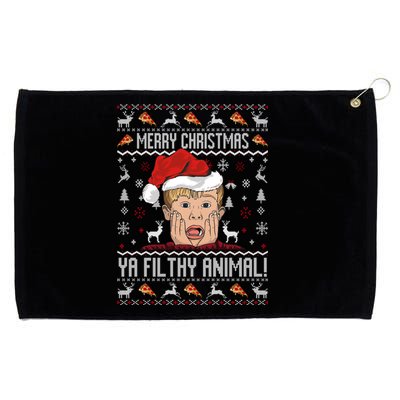 Merry Christmas Ya Filthy Animal Sweater Grommeted Golf Towel