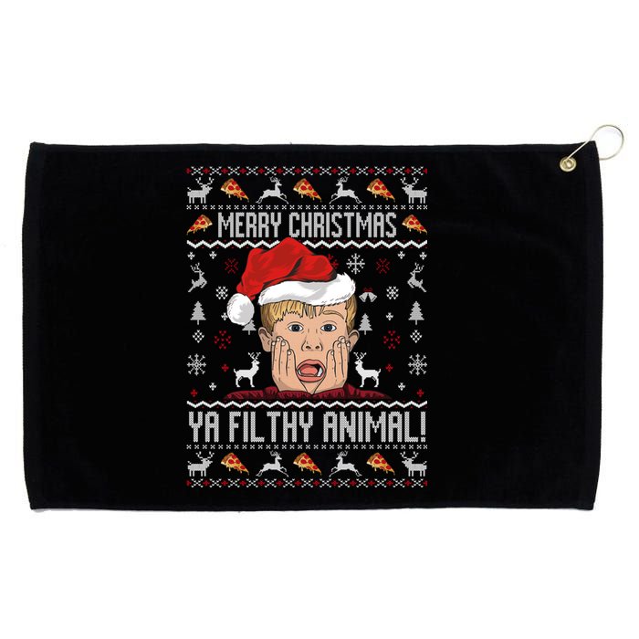 Merry Christmas Ya Filthy Animal Sweater Grommeted Golf Towel