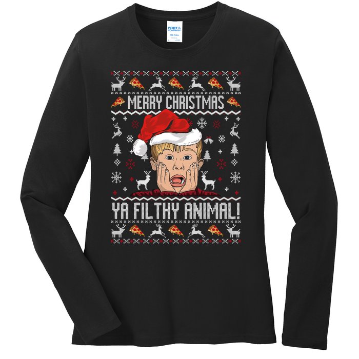 Merry Christmas Ya Filthy Animal Sweater Ladies Long Sleeve Shirt