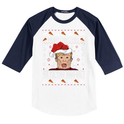 Merry Christmas Ya Filthy Animal Sweater Baseball Sleeve Shirt