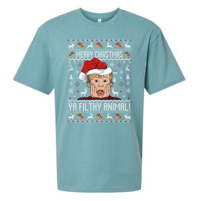 Merry Christmas Ya Filthy Animal Sweater Sueded Cloud Jersey T-Shirt