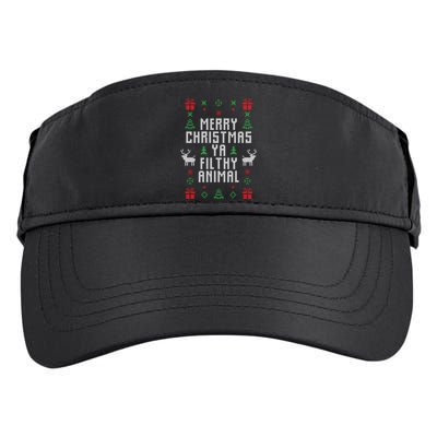 Merry Christmas Ya Filthy Animal Ugly Christmas Sweater Adult Drive Performance Visor