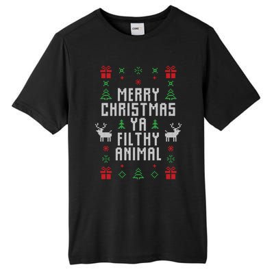 Merry Christmas Ya Filthy Animal Ugly Christmas Sweater Tall Fusion ChromaSoft Performance T-Shirt