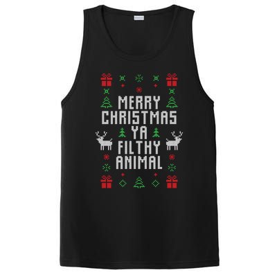 Merry Christmas Ya Filthy Animal Ugly Christmas Sweater PosiCharge Competitor Tank