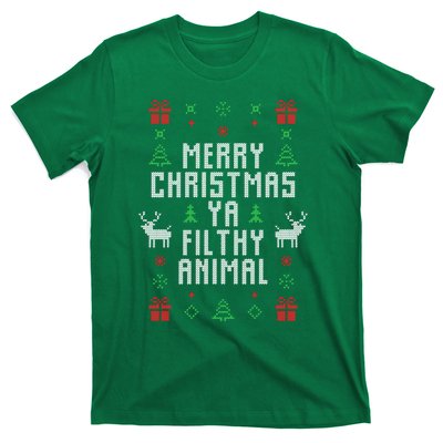 Merry Christmas Ya Filthy Animal Ugly Christmas Sweater T-Shirt