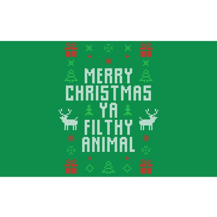 Merry Christmas Ya Filthy Animal Ugly Christmas Sweater Bumper Sticker