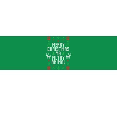 Merry Christmas Ya Filthy Animal Ugly Christmas Sweater Bumper Sticker