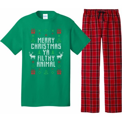 Merry Christmas Ya Filthy Animal Ugly Christmas Sweater Pajama Set