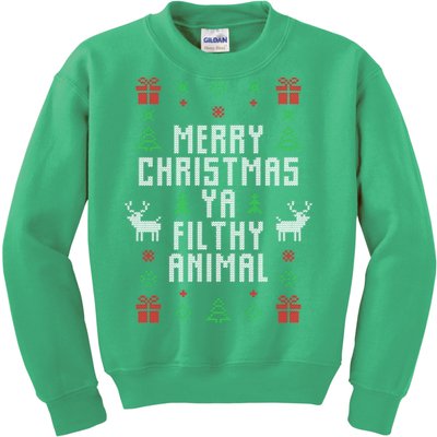 Merry Christmas Ya Filthy Animal Ugly Christmas Sweater Kids Sweatshirt