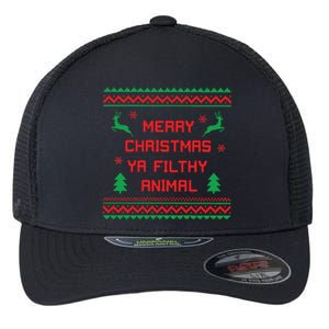 Merry Christmas Ya Filthy Animal Sweatshirt Funny Christmas Flexfit Unipanel Trucker Cap