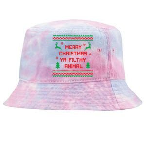 Merry Christmas Ya Filthy Animal Sweatshirt Funny Christmas Tie-Dyed Bucket Hat