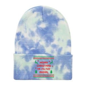 Merry Christmas Ya Filthy Animal Sweatshirt Funny Christmas Tie Dye 12in Knit Beanie