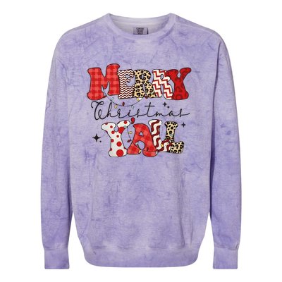 Merry Christmas YAll Holiday Season Matching Group Matching Family Colorblast Crewneck Sweatshirt