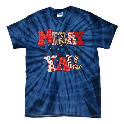 Merry Christmas YAll Holiday Season Matching Group Matching Family Tie-Dye T-Shirt