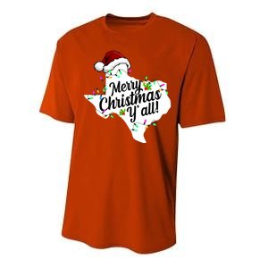 Merry Christmas Y'all Texas State Performance Sprint T-Shirt