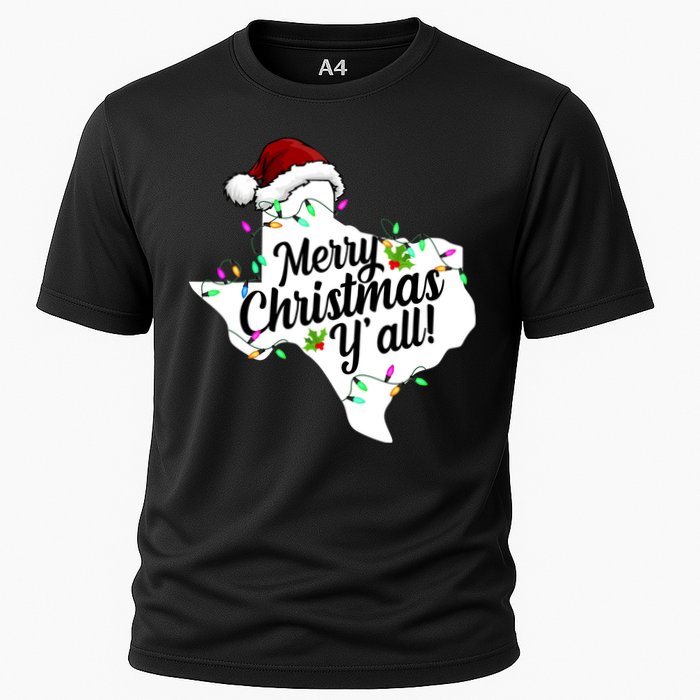Merry Christmas Y'all Texas State Cooling Performance Crew T-Shirt