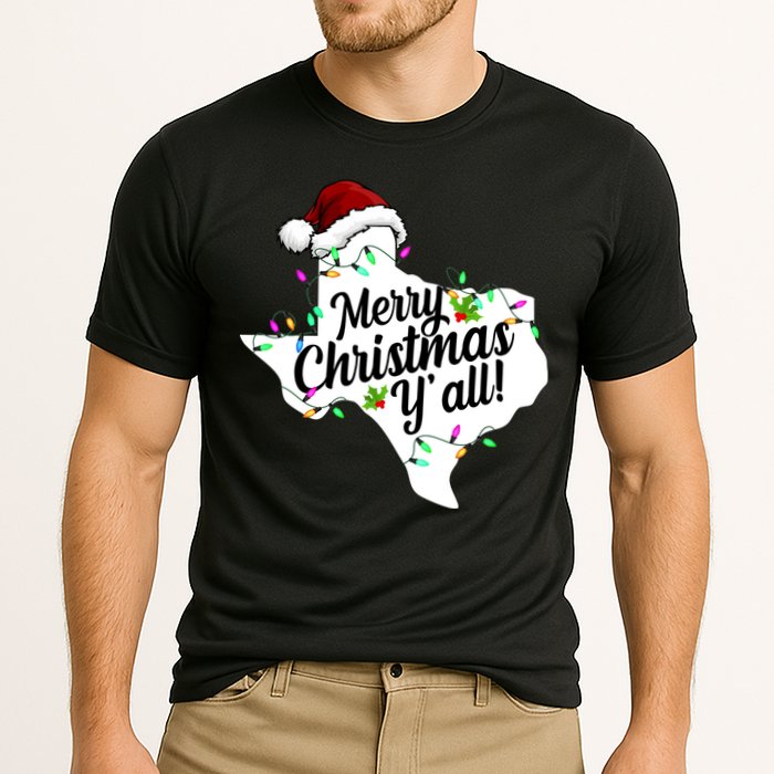 Merry Christmas Y'all Texas State Cooling Performance Crew T-Shirt
