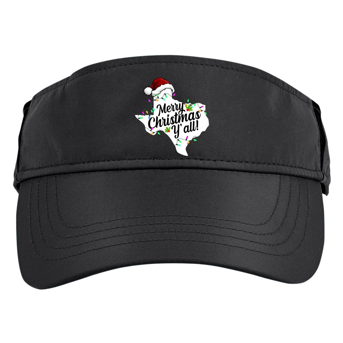 Merry Christmas Y'all Texas State Adult Drive Performance Visor