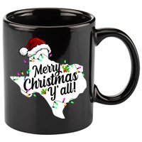 Merry Christmas Y'all Texas State 11oz C Handle Ceramic Mug
