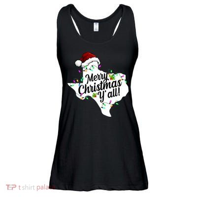 Merry Christmas Y'all Texas State Ladies Essential Flowy Tank