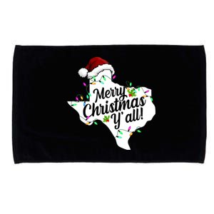 Merry Christmas Y'all Texas State Microfiber Hand Towel