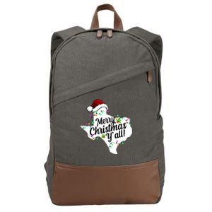 Merry Christmas Y'all Texas State Cotton Canvas Backpack