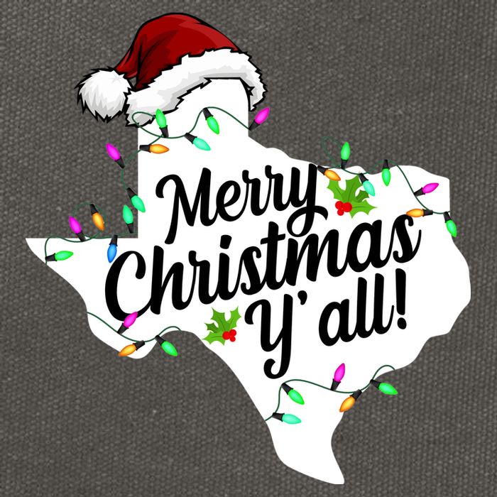 Merry Christmas Y'all Texas State Cotton Canvas Backpack