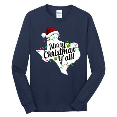 Merry Christmas Y'all Texas State Tall Long Sleeve T-Shirt