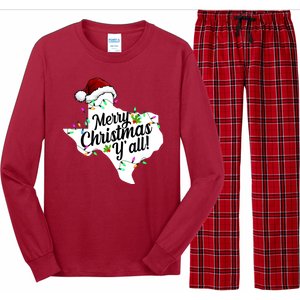 Merry Christmas Y'all Texas State Long Sleeve Pajama Set