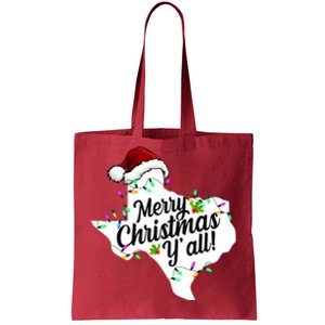 Merry Christmas Y'all Texas State Tote Bag