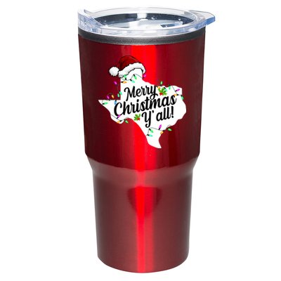 Merry Christmas Y'all Texas State Tumbler