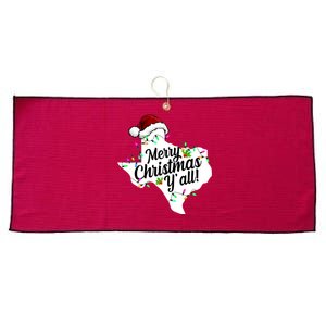 Merry Christmas Y'all Texas State Large Microfiber Waffle Golf Towel